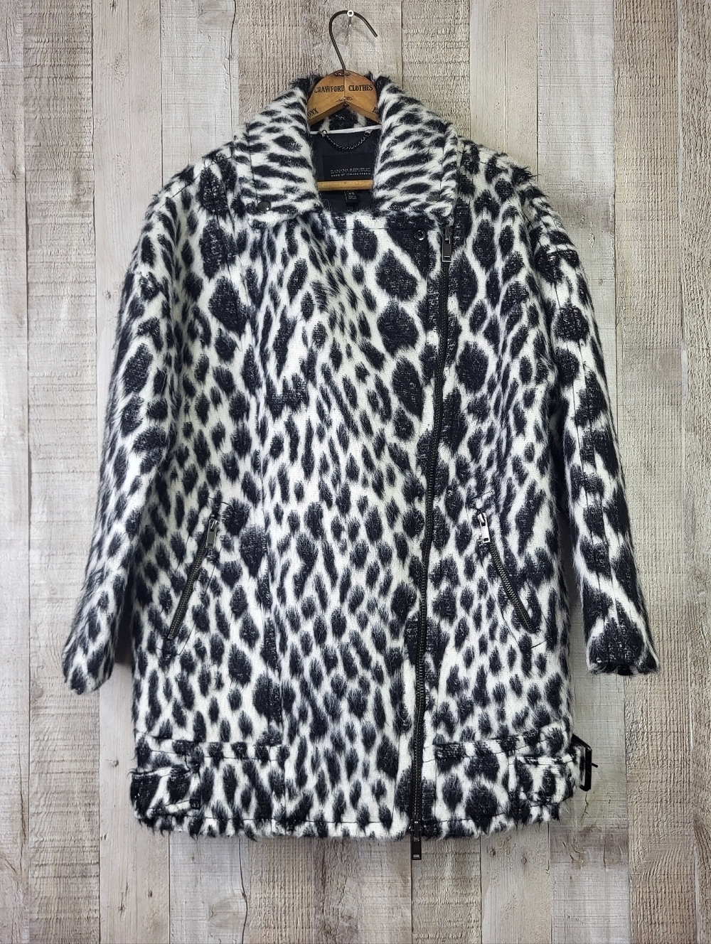 Banana Republic Animal Print Jacket. Made Of Italian Fabric. Cotton & Alpaca XS